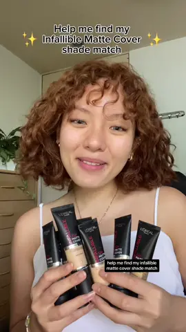 Shade match the Infallible 32H Matte Cover Foundation with me 🤍✨ How about you, what’s your perfect match? 😉  #Infallible #makeup #fyp #LorealParis #BeautyTok 