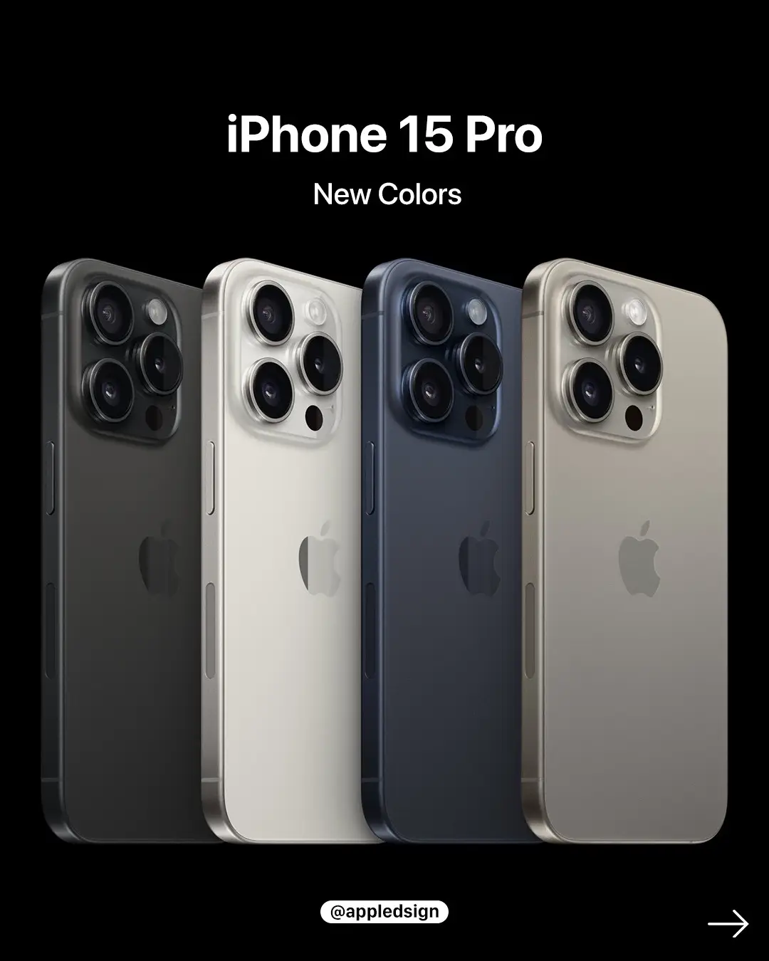 The iPhone 15 Pro has arrived in it’s 4 Titanium Colors! Sales will start this Friday starting at 5:00 am PDT! Starting price is $999! Which color would you love? #iphone15pro #appleevent2023 #iphone15 #appleproducts2023 #titaniumiphone #iphone15procolors 