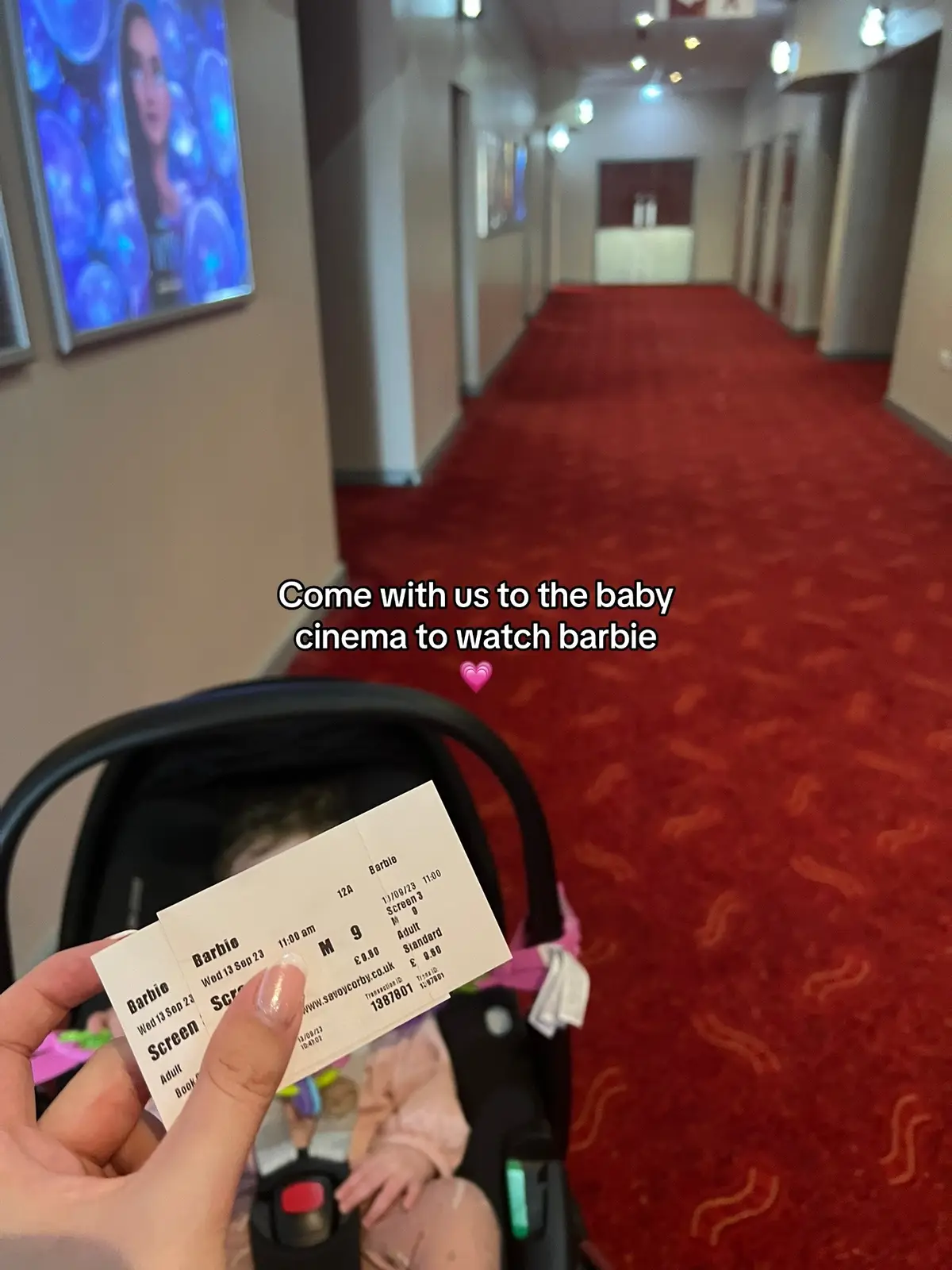 So many people thought bringing a baby to the cinema would be carnage but it was so nice!!  #barbie #MomsofTikTok #mumsoftiktok #babycinema #babydayout #babyactivities #postpartum 