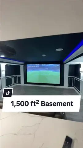 A 1,500ft² basement that perfectly blends comfort, functionality, and style! 🛋️🏓🎞️ • • #mancave #jerseyshore  #doghouse #kitchenette  #tonal #pingpong #theater 