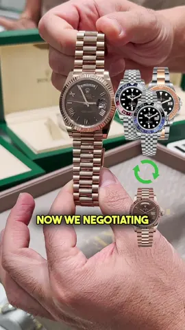 Please no more team ups they drove G crazy😂 BUT we managed to come out on the other side with a deal that everyone was satisfied with! 🇮🇹Much love to all of our Italian supporters come see us any time🤝 • • • #gluxejewelers #miami #italy #negotiation #watches #rolex #rolexdaydate #dealsdealsdeals #buyselltrade #buynow #rolex #watchesoftiktok 
