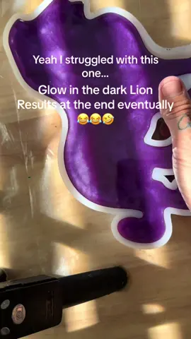 Wow… The struggle was real 😂🤣#poxy_princess #fyp #fypシ #SmallBusiness #epoxyart #letsresin #resinpour #resin #resincrafts #resinart #epoxy #epoxyresin #epoxypour #lion #glowinthedark #ashtray 