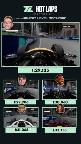 The Track Limits team took on the new layout of the Singapore GP in F123! @Mikey set a blistering lap in Singapore to top the time sheet with a 1:29.125 beating @Swish who set a 1:29.906.  Their times were followed by @DurkChocolate (1:30.060), @Henny (1:31.068), and @Feven (1:33.753).  Enjoy these hot laps and if you play F123 on PC or console, hop on and see if you can beat our best time 🏎️  If you do post your lap, tag us! #tracklimits #f1esports #simracing #f1 #singapore #singaporegp #majulahsingapura #f123 #F12023 #formula1 #formulaone