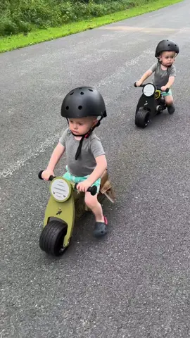 The twins love to ride so they were super stoked to try out some new bikes from @STKids 💙 These bikes are mostly made of wood and have adjustable seats because let’s me real .. no two kids are the same .. not even twins! ☺️ #toddlerbike #babybike #balancebike #bike #twins #wrightbrothers #brothers #stkids #twinsoftiktok 