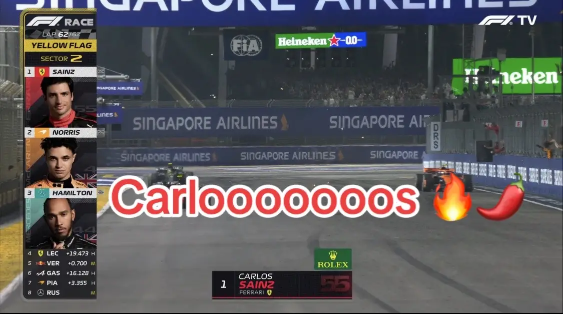 VAMOS CARLOOOOOS 🔥🌶️❤️ #f1 #singaporegp #carlossainz #scuderiaferrari #ferrari #smoothoperator #smoothoperation #vamos 