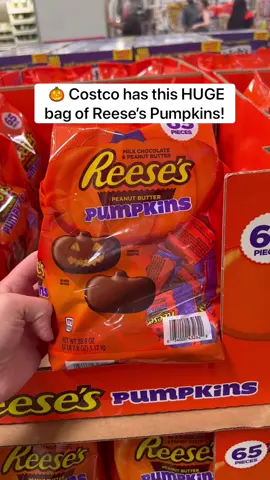 🎃 Costco has this HUGE bag of Reese’s Pumpkins! I LOVE the peanut butter to chocolate ratio of shaped Reese’s! They always taste better than regular Reese’s…anyone else agree? $11.99 for the bag! #costco #chocolate #peanutbutter #reeses 