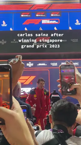 carlos after winning the singapore gp 🥵🥵 #carlossainz #ferrari #singaporegp #f1 #singaporegp2023 