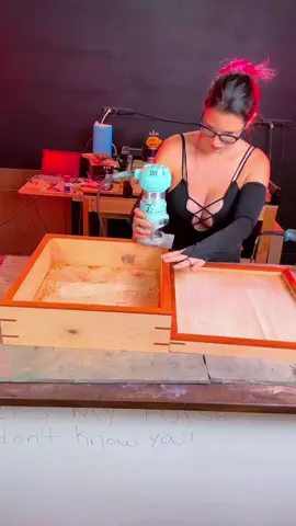 I had to mortise the hinges by hand (mostly). I was able to use a router on the larger part of the box but not on the lid.  Don’t make fun of my shirt! I feel like I’m a comic book antihero and need a katana when I wear it. 🥷 #LifeOnTikTok #tiktokpartner #woodworking #woodworkingtricks #wood #maker #chisel 