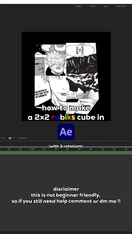 in depth tutorial on how to make a 2x2 rubiks cube in after effects (with 3 rotations) | #tutorial #aftereffects #rubikscube #fyp