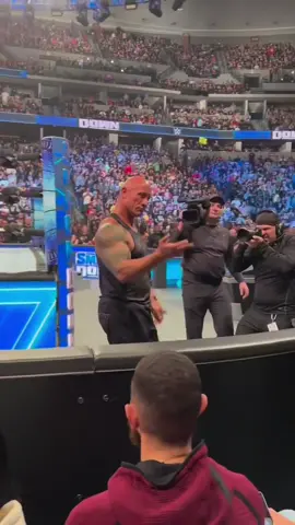 Our camera man may be telling me “Rock you have to go back to the dressing room NOW” because we’re coming back from commercial break and I’m not supposed to be by the ring - but, stuff like this is always priority for me 😊❤️ @Make-A-Wish @WWE  