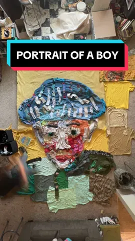 HERES MY WORK FROM TODAY 🫶 finn is hidden very well can u spot him 👀  This work is based off of: Portrait of Camille Roulin, 1888, by Van Gogh  #artistsoftiktok #art #painting #fyp #newgirl #paintersoftiktok 