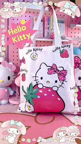 Omg so adorable totes for school, office, or shopping! The strawberry design!!! OMG!!! #fyp #stationery #schoolbag #sanrio #hello2022 #stationeryhaul #kuromi #cinnamonroll #pochacco #mymelody 