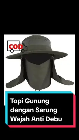 Topi Gunung dengan Sarung Wajah Anti Debu Kotoran Panas Terik Sinar UV Matahari Tudung Pelindung Penutup Kepala Tidak Mudah Sobek Awet Tahan Lama Sandproof Sunlight Hiking Hat  #topigunung #topipelindungmatahari #topininja #fypsih 