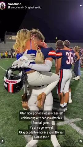 Utah mom Amber Wright posted a video of herself sharing a celebratory hug with her son, Brixton, after a football game. Well, it went viral…do you see why?!?! 