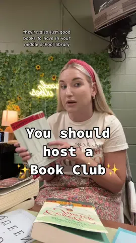 When I was in middle school, I fell in LOVE with reading. I didn’t have anyone to sit with for lunch in 7th grade, so I would retreat to the school library. I would read every book my librarian recommended to me, and I’ve been hooked ever since. I’m so glad I can now pay it forward by hosting a Book Club for my 7th/8th graders 💖 #middleschoolteacher #teachersoftiktok #teacherlife #bookclub #schoolbookclub #teachertips #middlegradebooks #whyiteach #bookrecommendations 