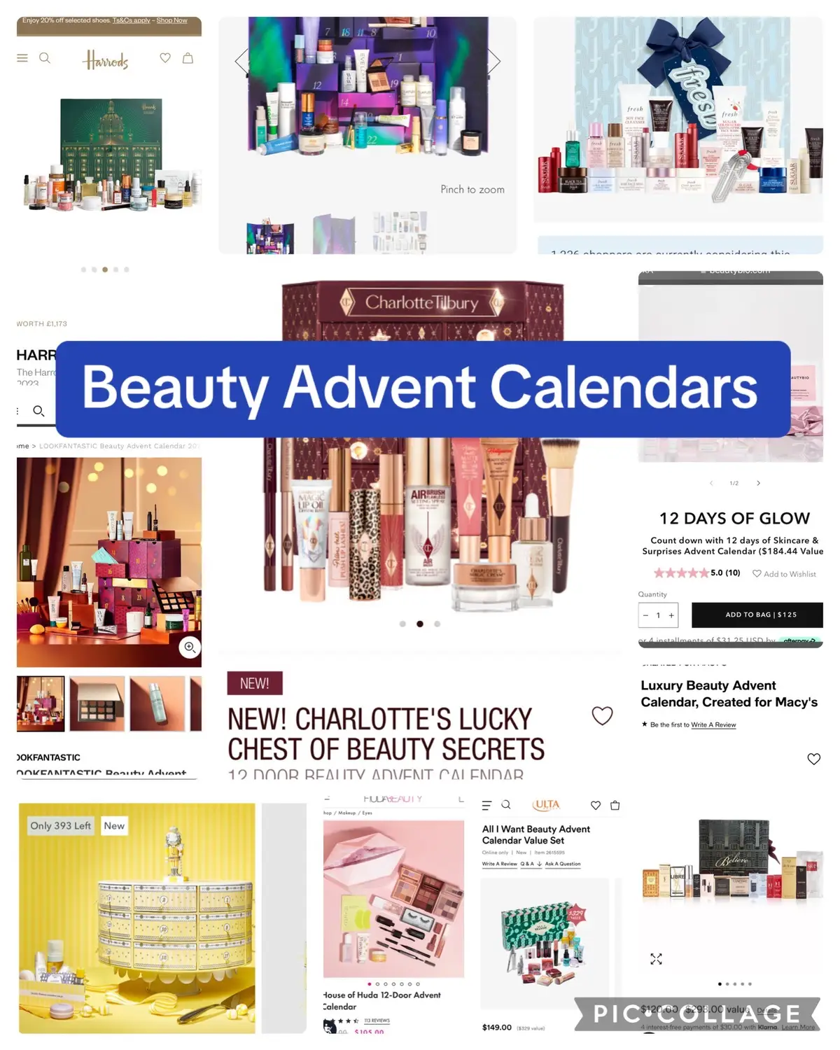 A few beauty advent calendars! #beauty #beautytiktoker #skincaretiktoker #beautyfyp #fyp #skincare #skintok #haircaretiktoker #makeuptiktoker #microinfluencer #beautyinfluencer #makeuptok #sephora #giftsets #holidayset #christmas #christmasgiftideas #beautytiktok #christmasset  #haircareroutine  #viral #viralbeauty #sephora #sephoragiftset #advent #adventcalendar #adventbeautycalender #beautyadventcalendar #charlottetilbury #charlottetilburyadventcalendar #charlottetilburymakeup #harrodsoflondon #harrodsbeauty #lookfantastic #lookfantasticadventcalendar #beautybio #beautybioeyepatches #macys #macysadventcalendar #houseofhuda #hudabeauty #hudabeautyadventcalendar #benefitcosmetics #benefitadventcalendar #spacenk #spacenkbeautyadventcalendar #beekman1802 #beekmanadventcalendar #christmascountdown #freshbeauty #freshadventcalendar2023 