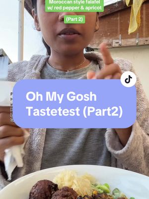 Think about red pepper, apricot & dates mixed with Moroccan spices 🫶🏾 Bang on @goshfood  They do 🌱 bites, burgers, sausages & frozen … #plantbased #plantbasedtiktok #fyp #fypシ #fypage #tastetest #review #ohmygosh #goshfood #goshfoods #gifted #falafel #vegan 