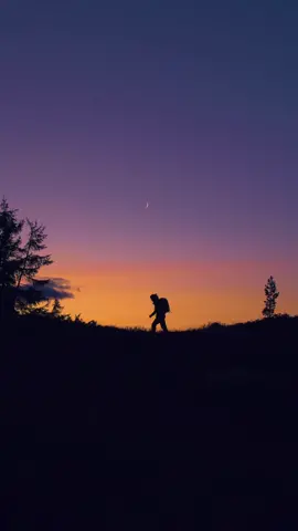 the silhouette man #fyp #sunset #adventure #silhuohette 