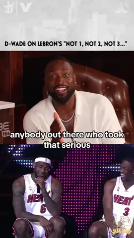 D-Wade: Yeah I didn't take it seriously. Did anyone out there take it serious? Like come on guys, we were having a parade. We doing what we do when we in the crib with our homies. You know how you add a little sauce, and then that sauce became, oh, were going to hold him to it. We never said we were about to win 7 straight, but we knew we was going to be a problem. #clubshayshay #dwade #kingjames #miamiheat #NBA #nbabasketball #sports #nbaontnt 