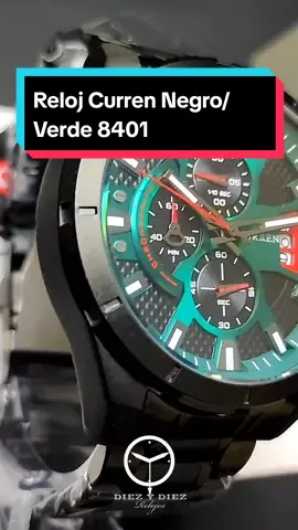 Reloj para Hombre Curren Negro/Verde 8401 #reloj #relojesparahombre #relojes #relojcurren #relojescurren ##relojescolombia #relojesoriginales #colombia #bogota #accesorios #modamasculina #paratipage #paratii 