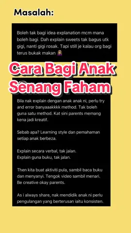 Saudari Aishah Suhaimi, pengajar pendidikan awal kanak-kanak berkongsi antara cara untuk explain kepada anak-anak. #earlychildhoodeducation #majalahpama #fyp #education #parenting 