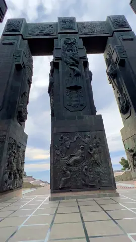 The Chronicle of Georgia is a massive outdoor monument in Tbilisi, Georgia, commemorating 3,000 years of Georgian sovereignty and 2,000 years of Christianity. It consists of 16 towering pillars decorated with bronze reliefs depicting scenes from Georgian history and culture. The monument is unfinished, but it is still a popular tourist destination and one of the largest monuments of its kind in the world.    #chronicleofgeorgia  #HistoryMemorialOfGeorgia  #Tbilisi #Georgia #Monument #History #HistoryGram #CultureGram #AmazingPlaces #hiddengems  #Culture
