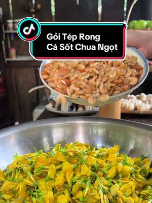 Gỏi tép rong bông điên điển, Cá chiên sốt chua ngọt H mời Cả nhà nha#AnCungTikTok #FoodFestonTikTok #LearnOnTikTok #reviewanngon #monansieude 