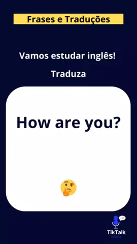 How are you? Frases curtas em inglês  #aprenderingles #inglês #foryou #learnenglish #inglesonline 