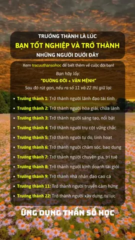 Trưởng thành là lúc bạn tốt nghiệp và trở thành những người dưới đây #thansohoc #xuhuong #LearnOnTikTok 