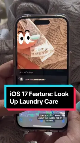 You can now use #VisualLookUp on your #iPhone to make sense of those confusing #laundry care symbols. Here’s how. 🧺📲 #tech #iOS17 #ios17feature #laundrysymbols #techtok #howto #apple #laundrycare #ios17featues #hiddeniphonetricks #iphonetips 