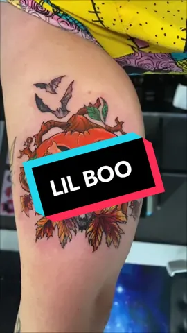 Tattoo of the infamous Lil’ Boo from Halloween Horror Nights! 🎃 #hhn #hhn30 #hhnorlando #lilboo #lilboopumpkinking #pumpkin #pumpkintattoo #tattoo #tattok #tattoosartist #orlandoflorida #floridatattooartist #tattooersoftiktok #halloween #halloween2023 