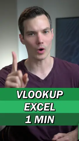 How to use VLOOKUP in Excel in 1 min #excel 