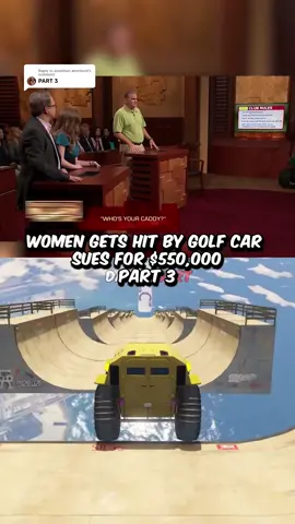Replying to @Jonathan ærenlund Part 3! Women Gets Hit By Golf Car & Sues For $550,000 #fyp #court #judge #america #golf #dailycourt 
