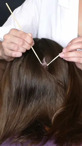 ASMR Scalp and Neck Inspection and Hair Parting with Sticks | long hair sounds for sleep & relaxation | Medical roleplay on a REAL PERSON #asmrroleplay  #scalp  #scalpcheck  #asmrvideo