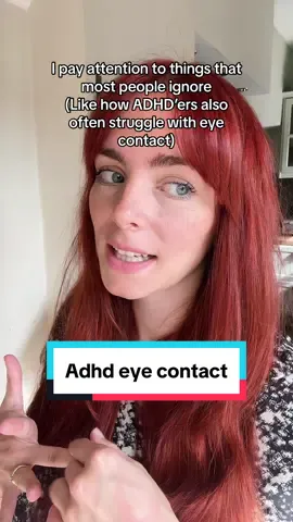 Did you know that? And do you know why?  It totally makes sense and I realise I often am awful at eye contact when I’m actually listening (not just pretending to) or when im talking haha  #adhdeyecontact #weirdadhdsymptoms #adhdsymptomsinwomen 