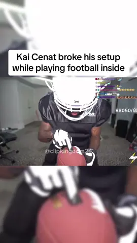 Bro really broke his setup thinking he in the NFL😭 #kai #kaicenat #kaicenatclips #fyp #football 