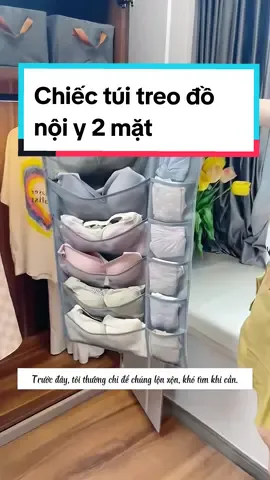 Tôi đã cất đồ lót và tất của mình vào chiếc túi treo hai mặt này, nhờ vậy mà tủ quần áo của tôi gọn gàng và sạch sẽ. Đặc biệt nó làm bằng lưới nên rất dễ tìm kiếm.#fusihome #tuitreodolot #moctreodolot #tienich #giadungtienich 