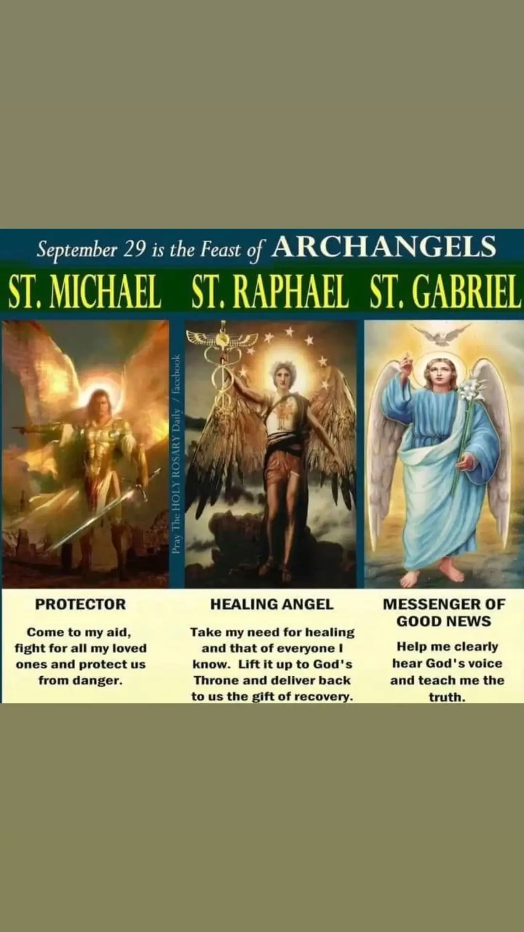 The Archangels Pray For Us #SaintMichael #SaintRaphel #SaintGabriel #ProudlyCatholic