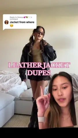 Replying to @Kessya💞💐🫧 some dupes for my fav leather jacket! #greenscreen #leatherjacket 