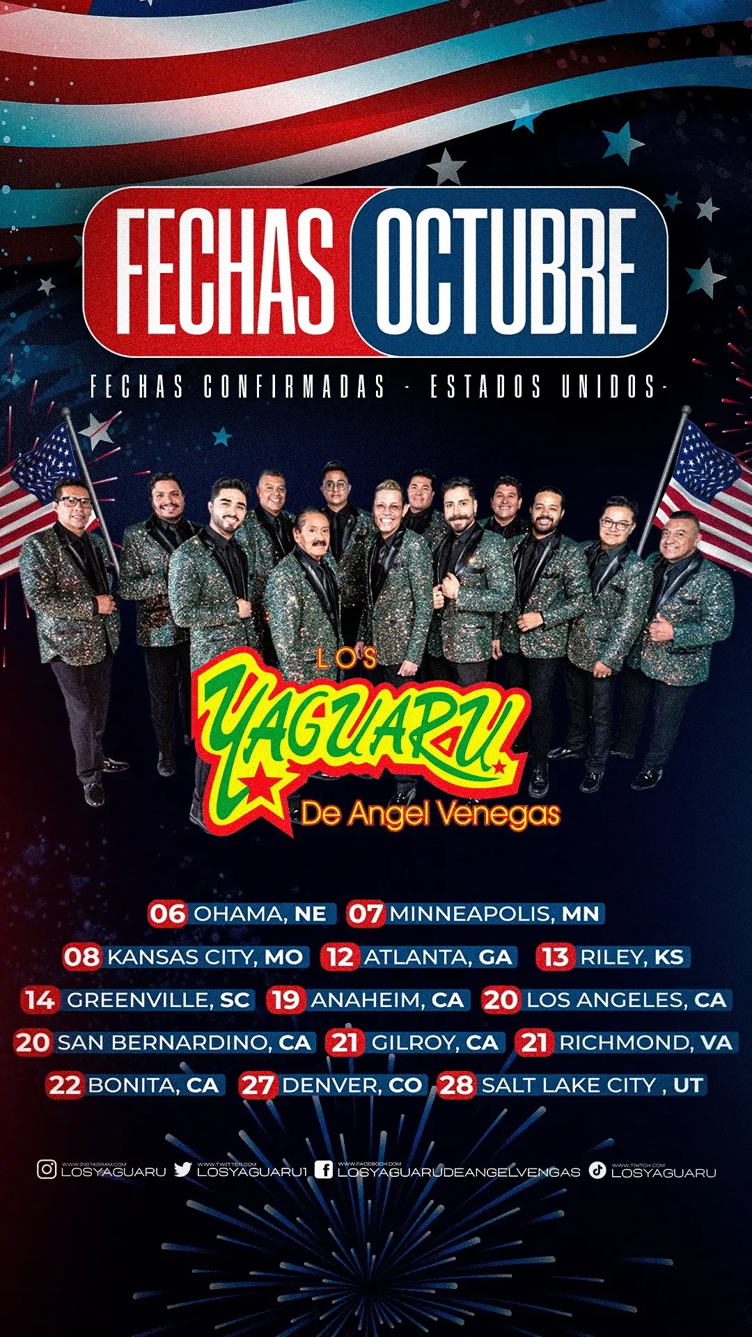 Fechas confirmadas para el mes de Octubre en Estados Unidos, iniciamos el 05 de octubre, no te lo puedes perder !!!  Y quien sigue aquí ? 🤩🦦🇺🇸