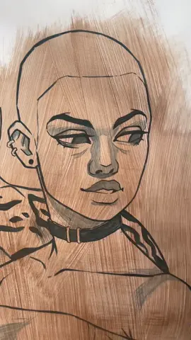 I liked how it looked at this part of the process #painting #acrylicpainting #illustration #femaleartist #characterart 