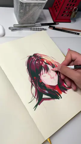 I created this work with @karinmarkers #decobrush ,I will try painting a small canvas with these acrylic pens.👨‍🎨✍️ #karinmarkers #sketchbookart #pigmentdecobrush #markerart #drawing #colorpencils 
