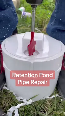 Fixing a retention pond pipe that got damaged by the mower #build #howto #construction #DIY #contractor