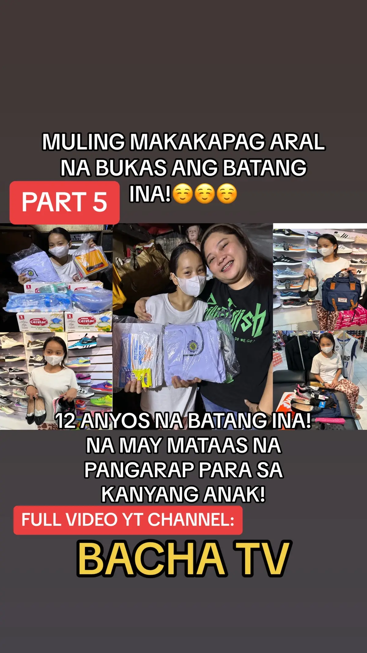 12 anyos na Batang ina! muling makakapag aral na bukas! #batangina #diday #doseanyosnabatangina #balikaral #ina #Bachatv #part5 