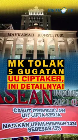 MK tolak 5 gugatan uji materi UU Ciptaker. Perwakilan buruh menilai putusan tersebut bermuatan politis.  #tiktokberita #tiktokmetrotv #UUCiptaker