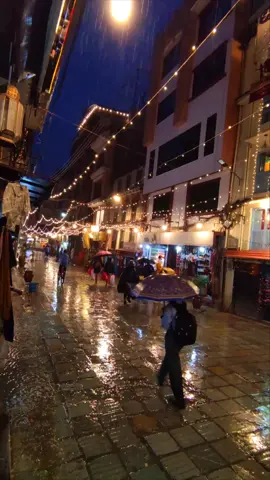 aesthetic rainy eve..#rain #fyp #basantapur #night #aesthetics #light #evening