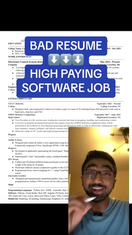 ROASTING software engineer resumes #softwareengineer #swe #sweintern #softwareresume #fyp 