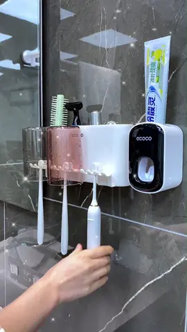 Wall-Mounted No Drilling Toothbrush Holder Set! Automatic Toothpaste Dispenser#sgtiktok #sgshoppingonline #toothbrushholder #toothpastedispenser #toothpastesqueezer 