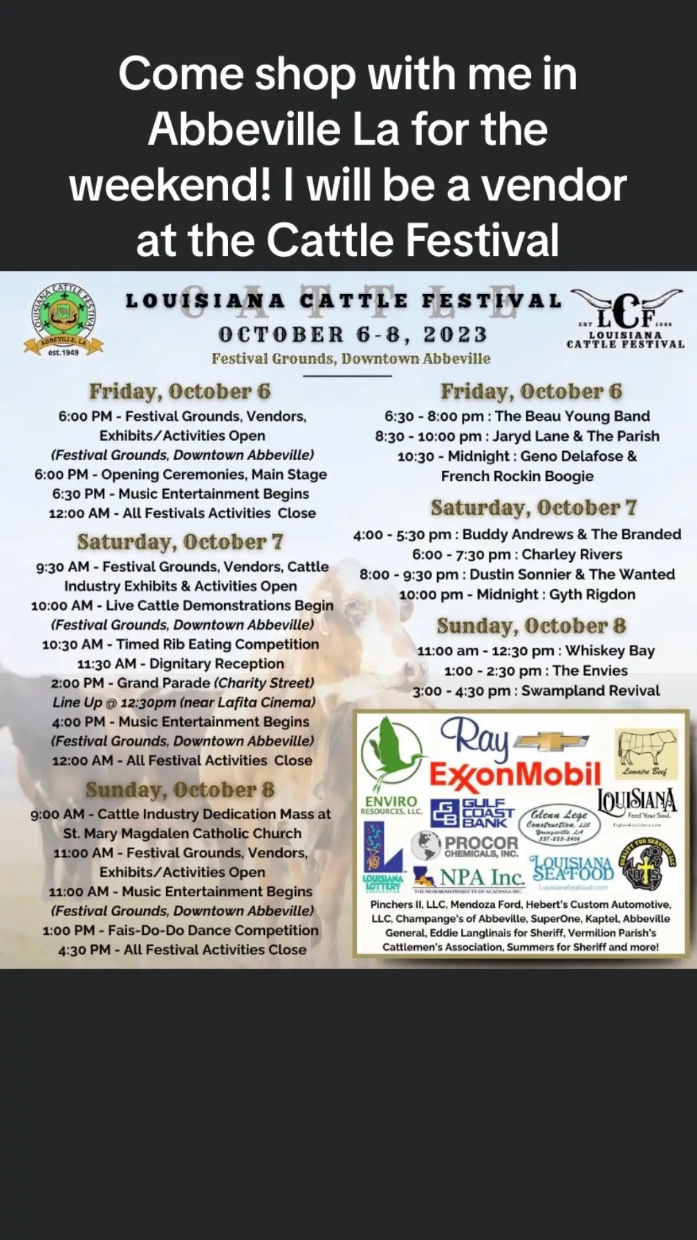 Come out and see me if you are in the Abbeville la area. #shop #chillfactory2021.com #cattlefestival 
