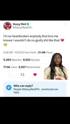 Poor girl fr. And the “it aint pink comments” are annoying asf. #sexyyred #femalerapper #rapper #greenscreen 